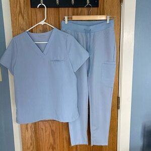 Mandala Powder Blue Scrub Set